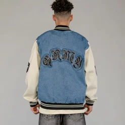 Grimey Abrigo Fire Route Denim Baseball - Blue - Spring 23 Sale