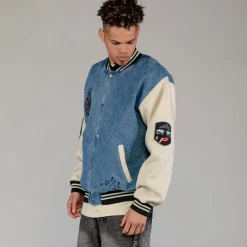 Grimey Abrigo Fire Route Denim Baseball - Blue - Spring 23 Sale