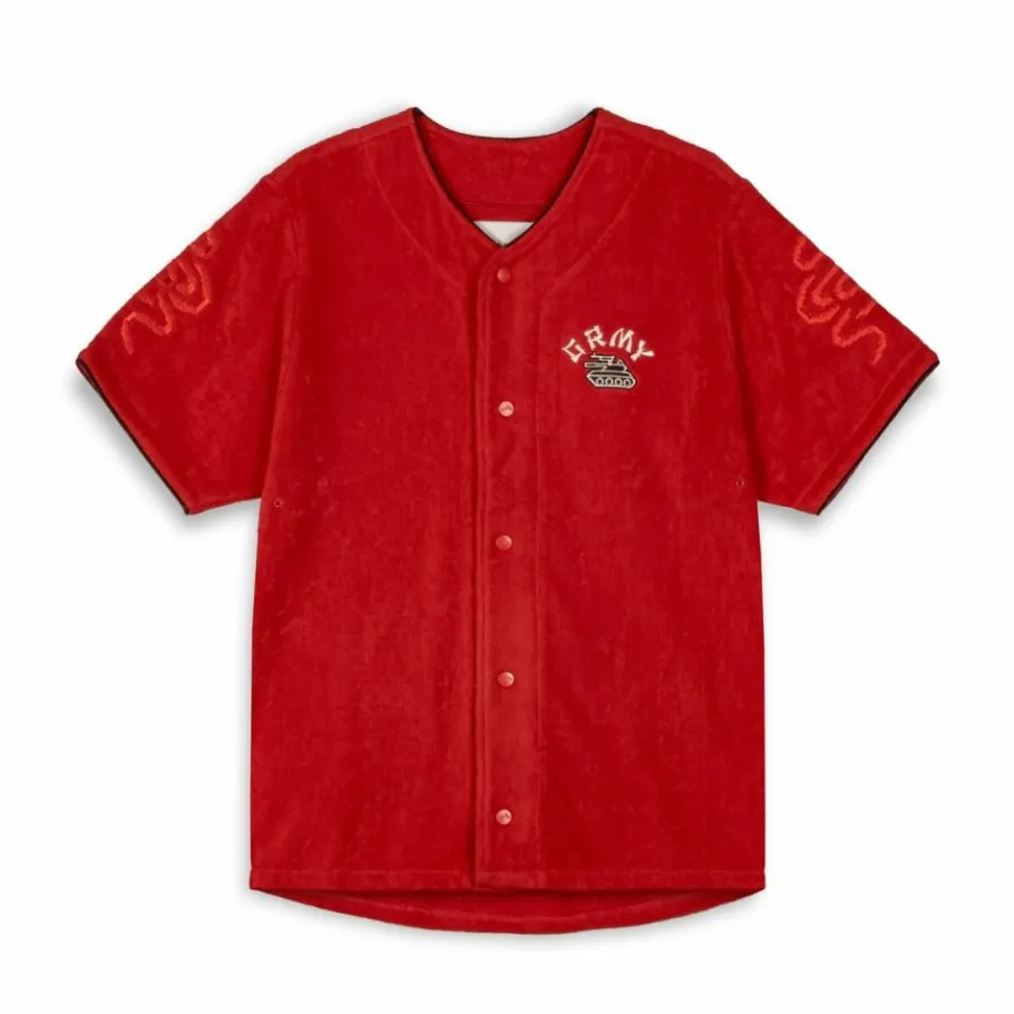 Grimey Camisa De Baseball Lucky Dragon Terry Towelling - Red - Ss24 Outlet