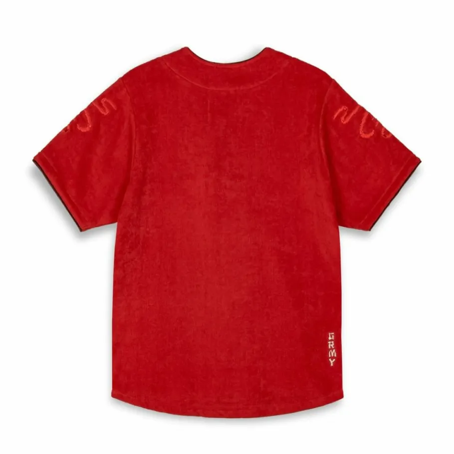 Grimey Camisa De Baseball Lucky Dragon Terry Towelling - Red - Ss24 Outlet