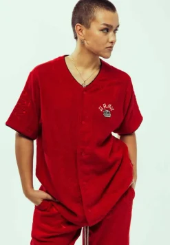Grimey Camisa De Baseball Lucky Dragon Terry Towelling - Red - Ss24 Outlet