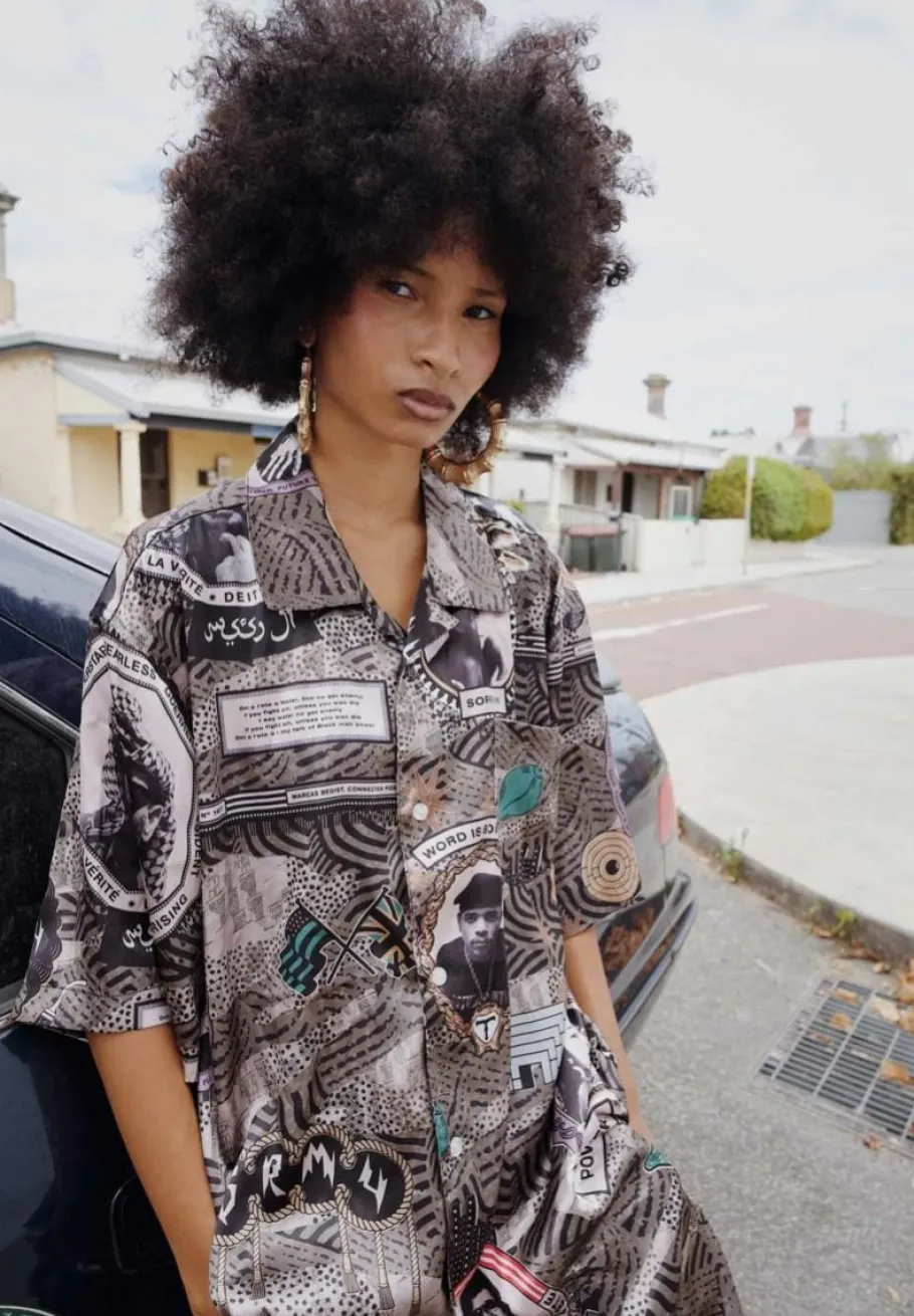 Grimey Camisa Supastar Satin - Green - Ss24 Online