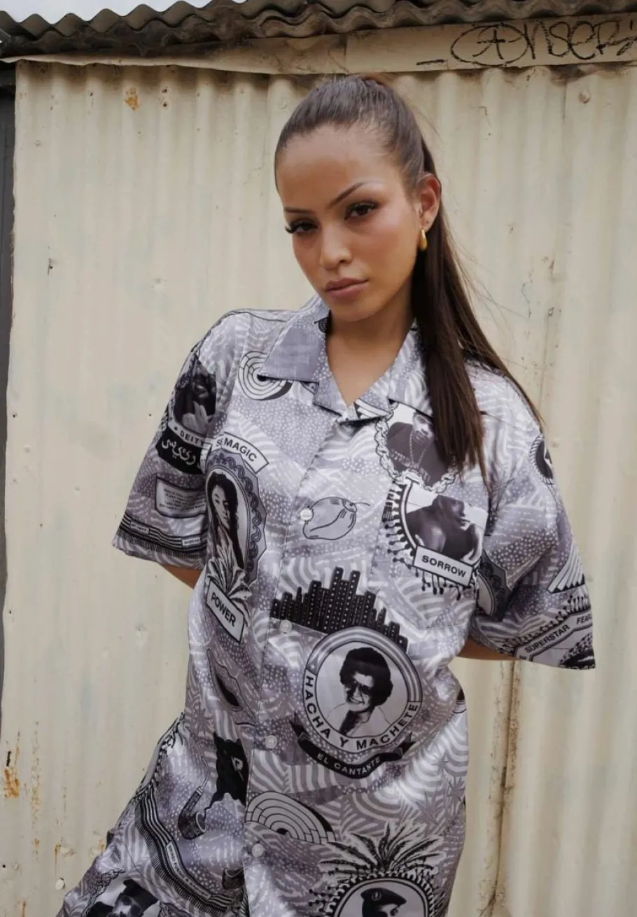 Grimey Camisa Supastar Satin - Black - Ss24 Cheap