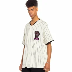 Grimey Camiseta De Baseball Day Dreamer Stripes - White- Spring 22 Discount