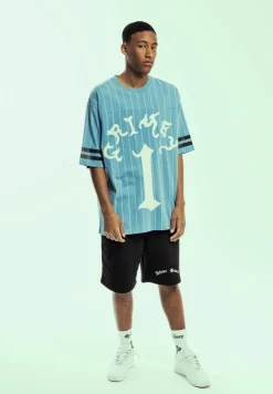 Grimey Camiseta De Football Causing Panic Heavyweight - Blue - Ss24 Hot
