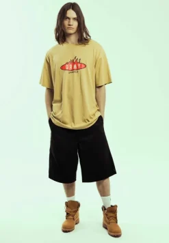 Grimey Camiseta Burn In Flames Regular - Khaki - Ss24 Flash Sale