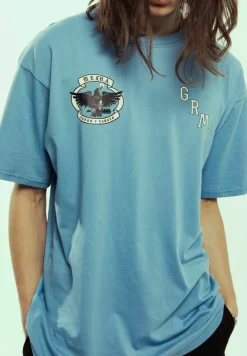 Grimey Camiseta Causing Panic The Mecha Regular - Blue - Ss24 Cheap