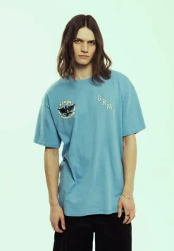 Grimey Camiseta Causing Panic The Mecha Regular - Blue - Ss24 Cheap