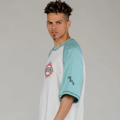 Grimey Camiseta Fire Route Bicolor Oversized - Blue - Spring 23 Discount