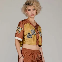 Grimey Camiseta Fire Route Girl Satin - Brown - Spring 23 Shop