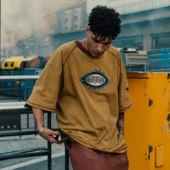 Grimey Camiseta Fire Route Oversized - Brown - Spring 23 Hot