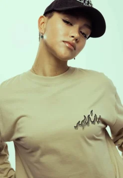 Grimey Camiseta Manga Larga Burn In Flames - Khaki - Ss24 Cheap