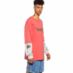 Grimey Camiseta Manga Larga Nine Winds Ls - Coral- Spring 22 Cheap