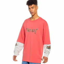 Grimey Camiseta Manga Larga Nine Winds Ls - Coral- Spring 22 Cheap