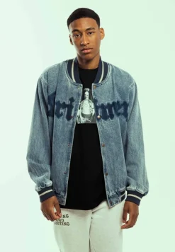 Grimey Chaqueta Baseball Causing Panic Denim - Blue - Ss24 Flash Sale