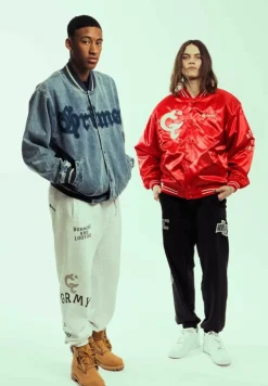Grimey Chaqueta Baseball Causing Panic Denim - Blue - Ss24 Flash Sale