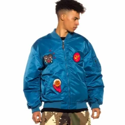 Grimey Chaqueta Bomber Glorified - Blue - Spring 22 Discount