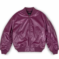 Grimey Chaqueta Bomber "Iam" Pu Leather - Wine - Fall 22 Fashion