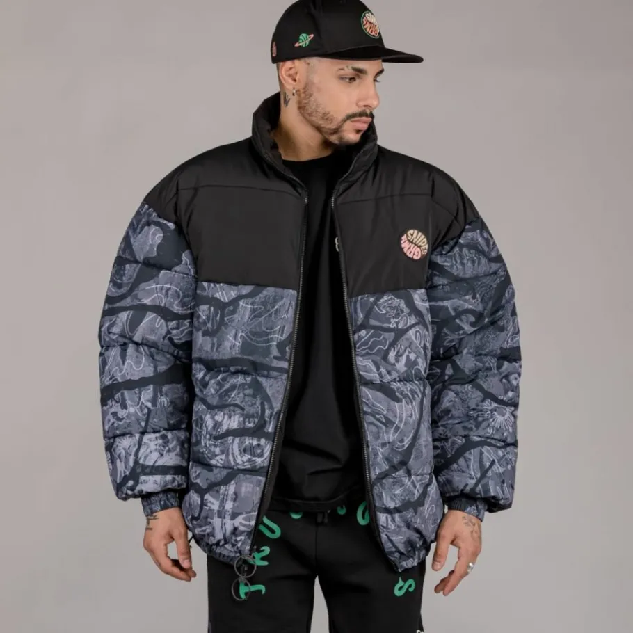 Grimey Chaqueta Puffy "Snipes X True Roots" - Black - Fall 22 New