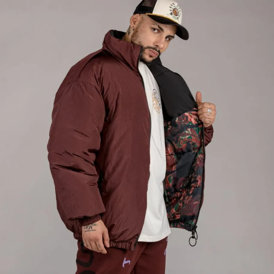 Grimey Chaqueta Puffy "Snipes X True Roots" - Brown - Fall 22 Clearance