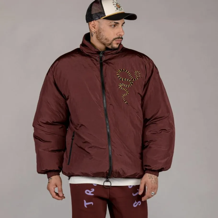 Grimey Chaqueta Puffy "Snipes X True Roots" - Brown - Fall 22 Clearance