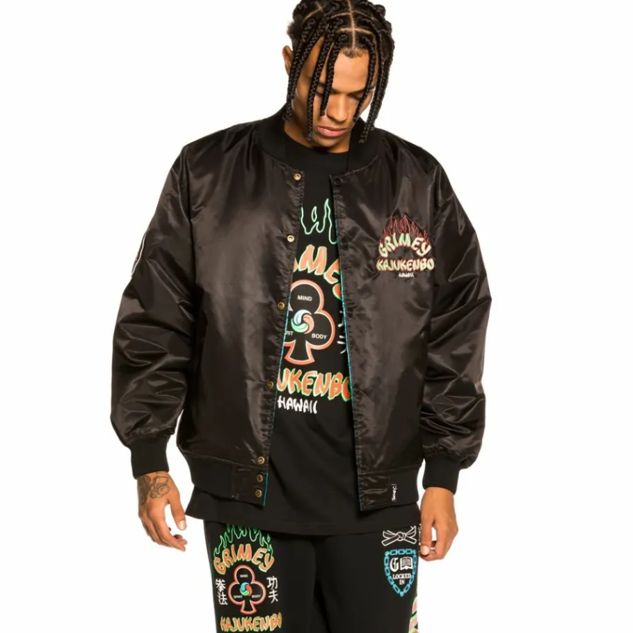 Grimey Chaqueta Satinada Reversible "Destroy All Fear" - Blue - Fall 21 Sale