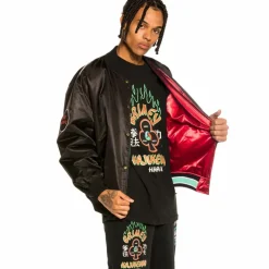 Grimey Chaqueta Satinada Reversible "Destroy All Fear" - Red - Fall 21 Best Sale