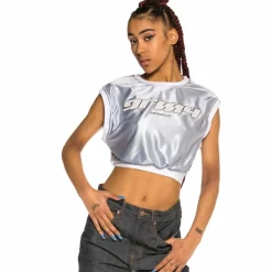 Grimey Acknowledge Girl Crop Top Ss20 Silver Store