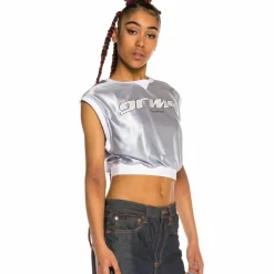 Grimey Acknowledge Girl Crop Top Ss20 Silver Store