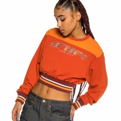 Grimey Acknowledge Girl Crop Crewneck Ss20 Orange Best Sale