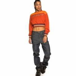 Grimey Acknowledge Girl Crop Crewneck Ss20 Orange Best Sale
