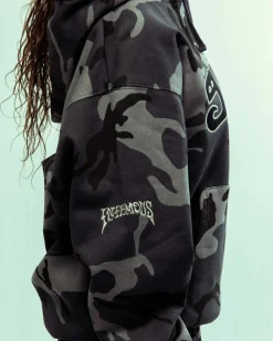 Grimey All Over Print Tusker Temple Vintage Hoodie Black - Fw23 Online