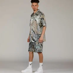 Grimey Animal Satin Button Up Shirt - Copper - Summer 23 Cheap
