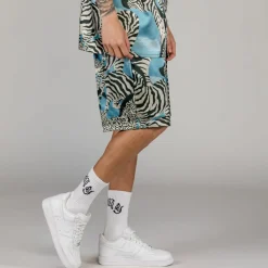 Grimey Animal Satin Shorts - Blue - Summer 23 New