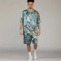 Grimey Animal Satin Shorts - Blue - Summer 23 New
