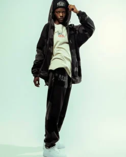 Grimey Back At You All Over Print Polar Fleece Track Pants - Black Best