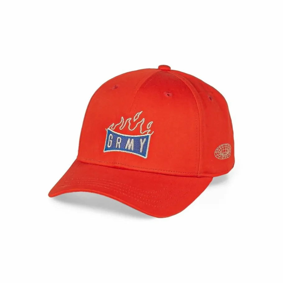 Grimey Back At You Curved Visor Snapback Cap - Red - Fw23 Shop
