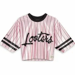Grimey Causing Panic Girl Crop Football Jersey - Pink - Ss24 Fashion