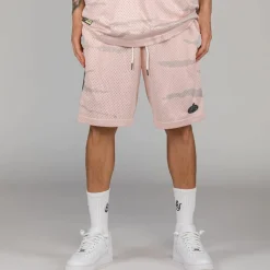 Grimey Cloven Tongues All Over Print Mesh Basket Shorts - Cream - Summer 23 Clearance