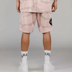 Grimey Cloven Tongues All Over Print Mesh Basket Shorts - Cream - Summer 23 Clearance