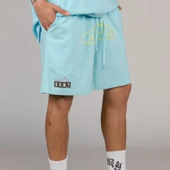 Grimey Cloven Tongues Sweatshorts Blue - Summer 23 Cheap