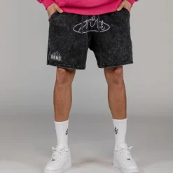 Grimey Cloven Tongues Sweashorts - Washed Black - Summer 23 Store