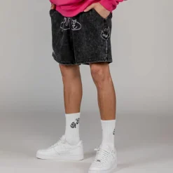 Grimey Cloven Tongues Sweashorts - Washed Black - Summer 23 Store