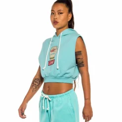 Grimey Day Dreamer Sleeveless Girl Hoodie - Blue - Spring 22 Outlet