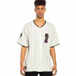 Grimey Day Dreamer Stripes Baseball Jersey - White- Spring 22 Store