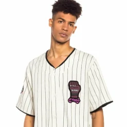 Grimey Day Dreamer Stripes Baseball Jersey - White- Spring 22 Store