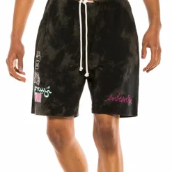 Grimey "Day Dreamer" Sweatshorts - Bleached Black - Spring 22 Cheap