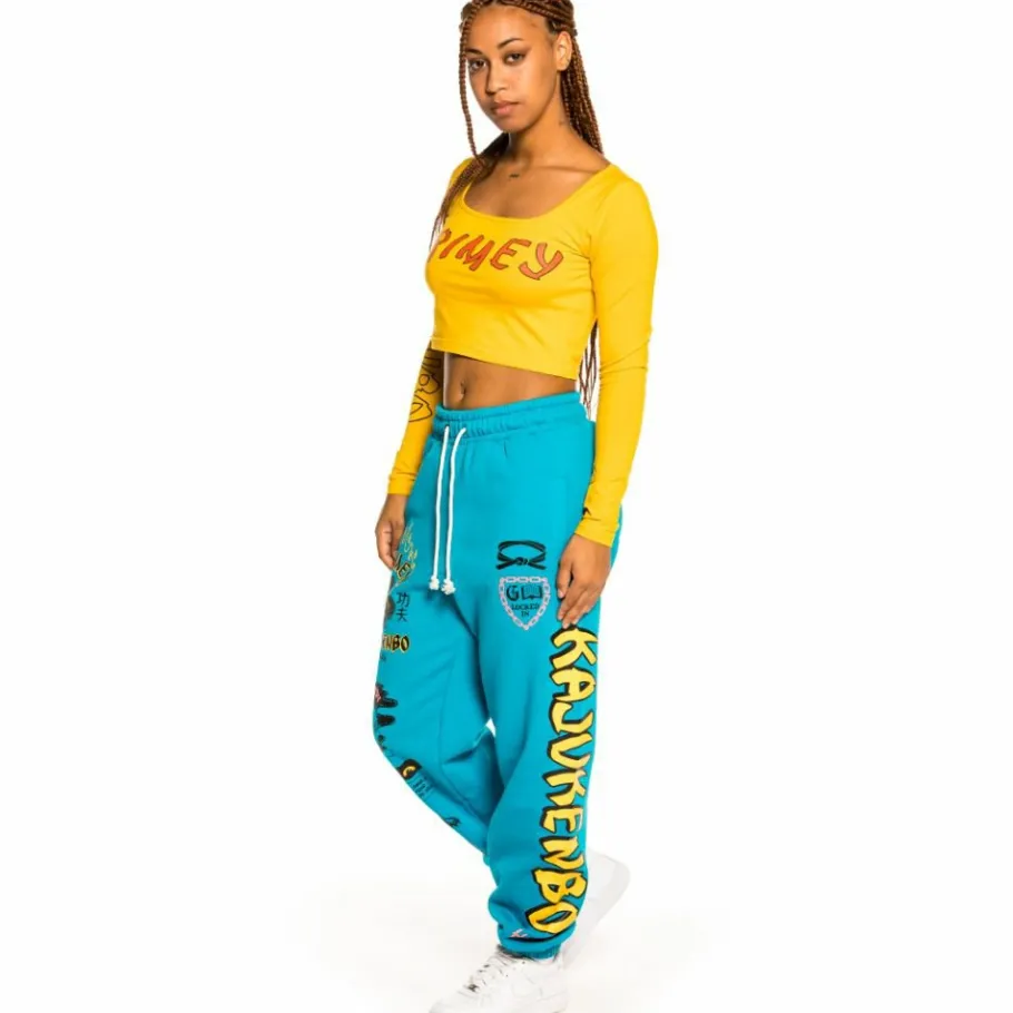 Grimey "Destroy All Fear" Long Sleeve Crop Tee - Yellow - Fall 21 New