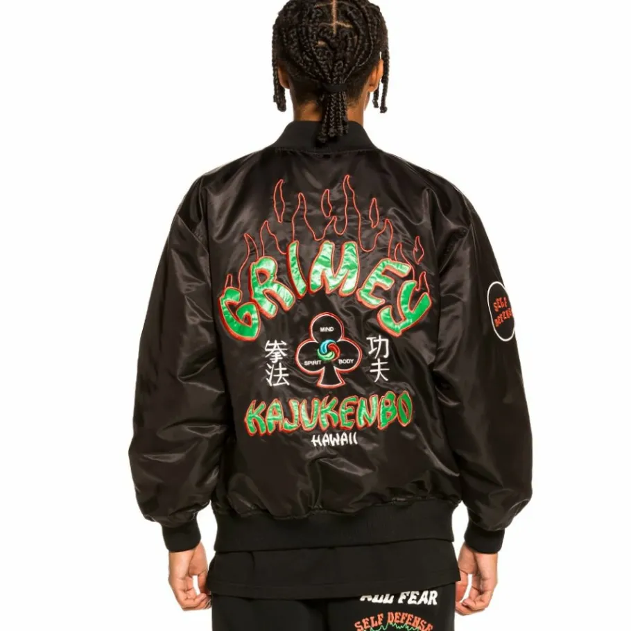 Grimey "Destroy All Fear" Reversible Satin Jacket - Black/Blue - Fall 21 Online