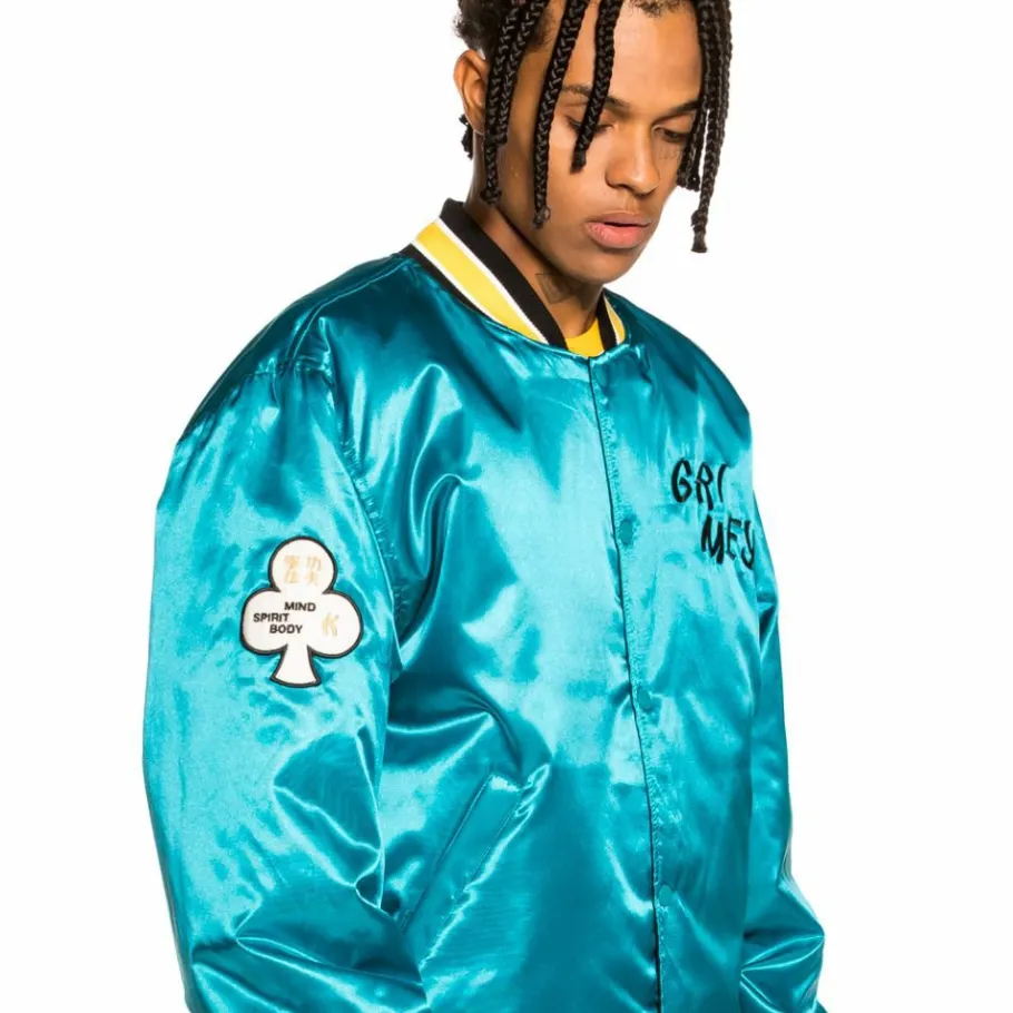 Grimey "Destroy All Fear" Reversible Satin Jacket - Black/Blue - Fall 21 Online